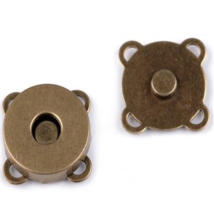 magnetické zapínanie na prišitie - 18mm staromosadz